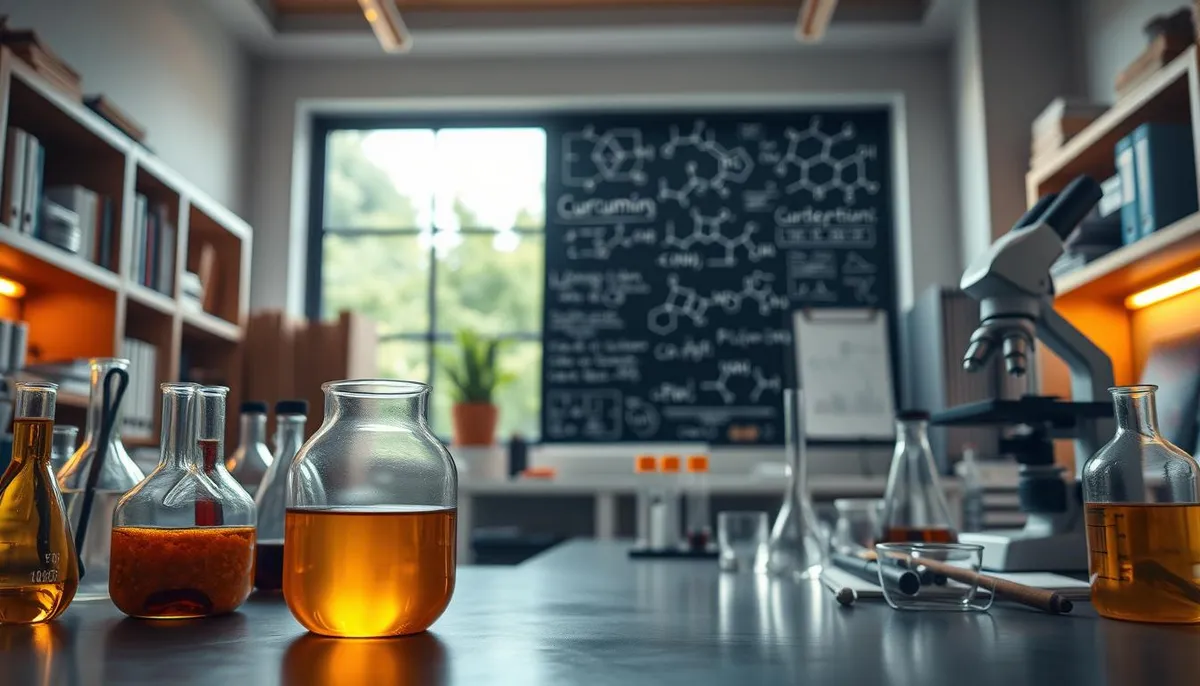 scienza e ricerca del curcumina